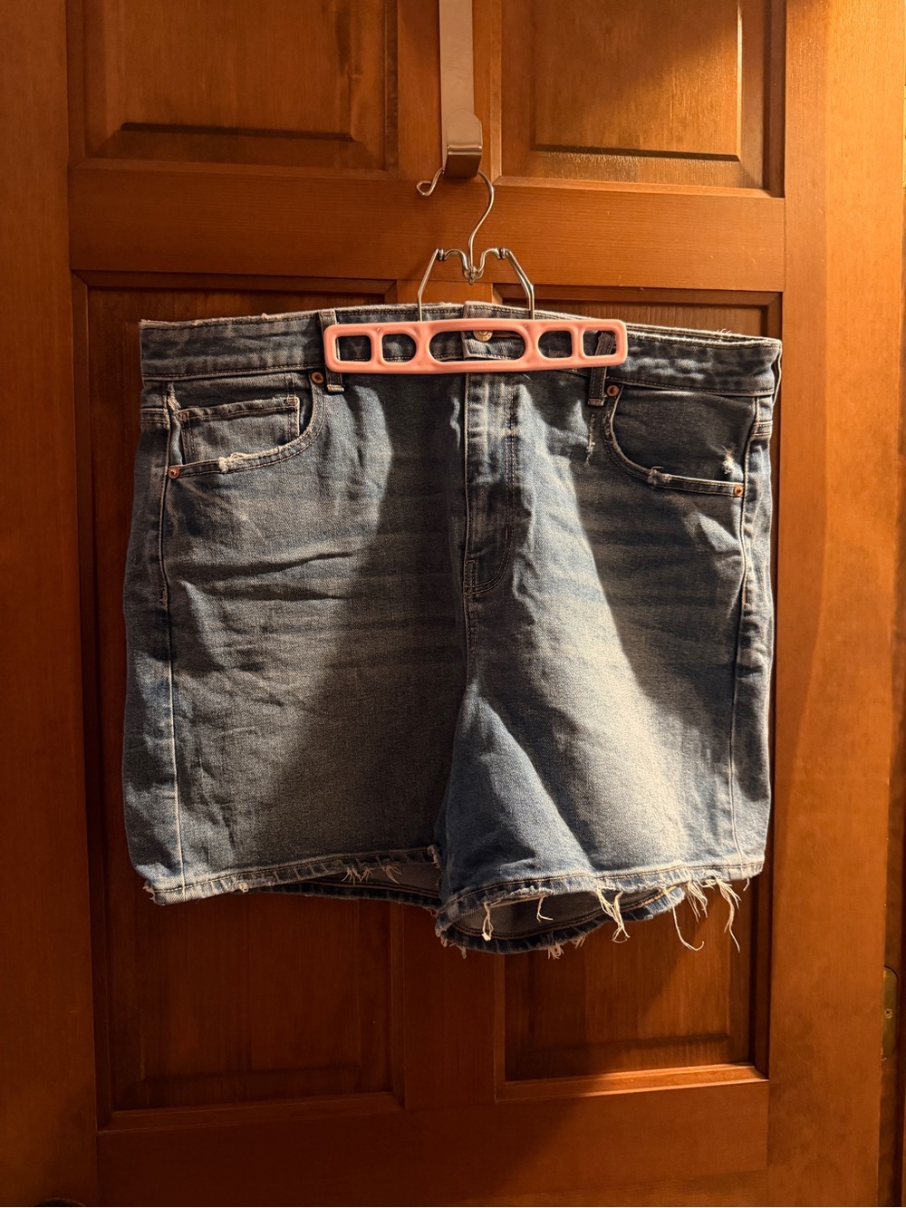 American Eagle Outfitters Distressed Denim Cutoff Shorts in Blue